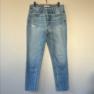 GRLFRND Kiara Mid Rise Tomboy Jeans Size 27 Domencio Wash (Blue)